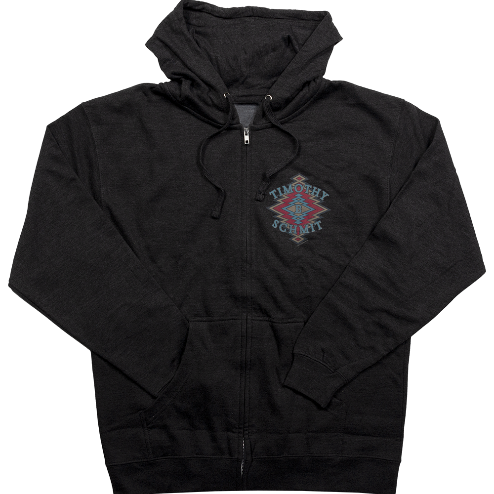 zip up hoodie-dark grey-"Timothy B Schmit" on chest