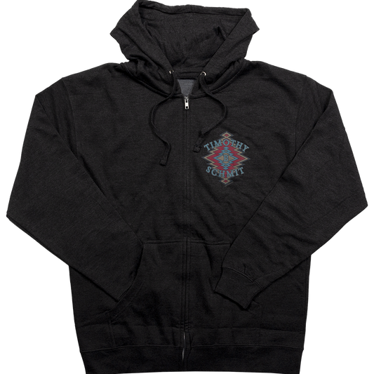 zip up hoodie-dark grey-"Timothy B Schmit" on chest